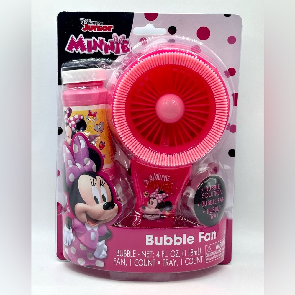 Disney Minnie Mouse Bubble Machine Fan with Bubble Solution